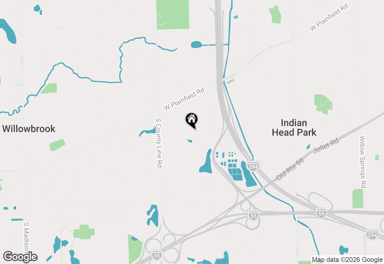 Map of 1 Hillcrest Court, Burr Ridge, IL 60527