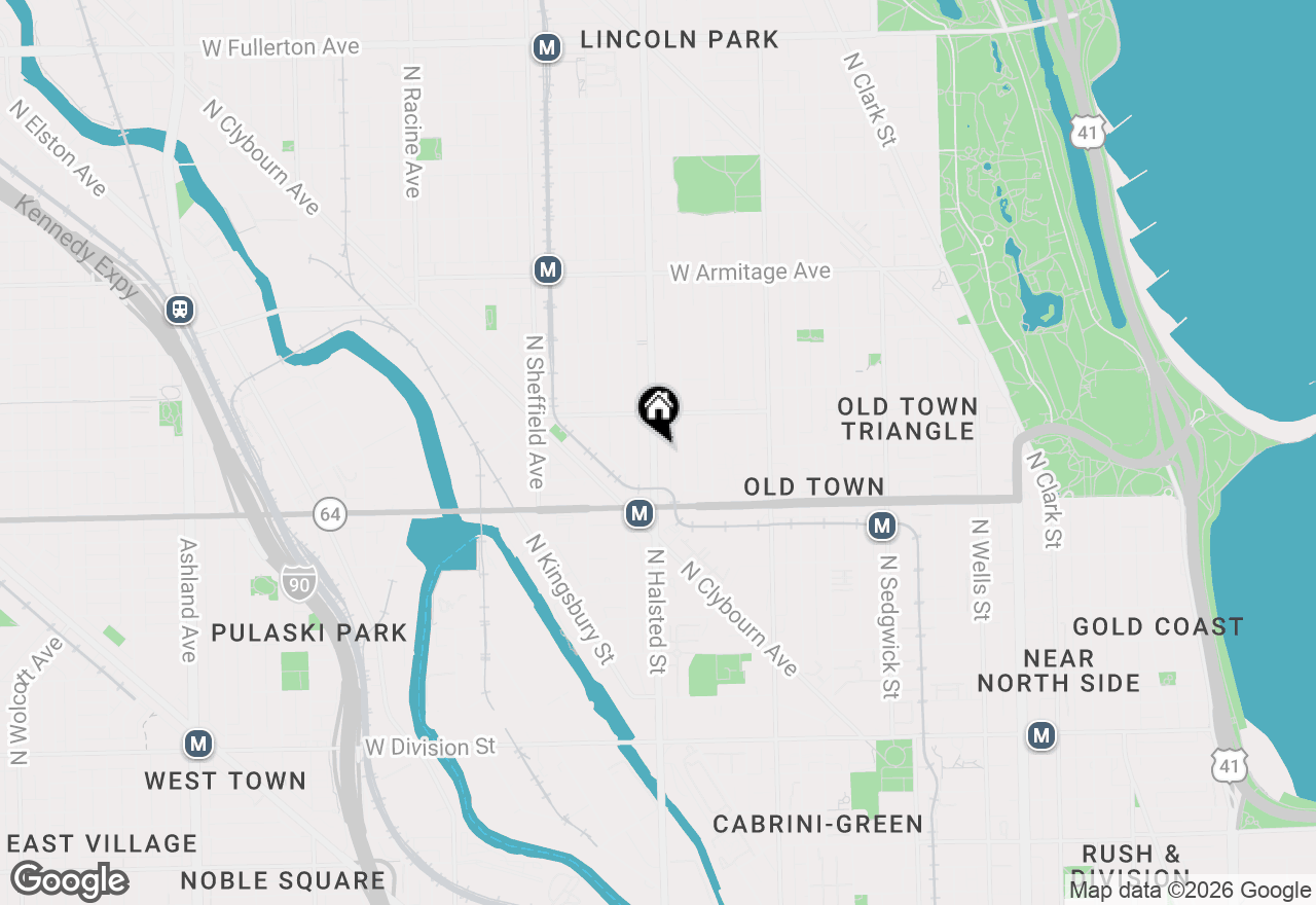 Map of 1657 N Halsted Street #2F, Chicago, IL 60614