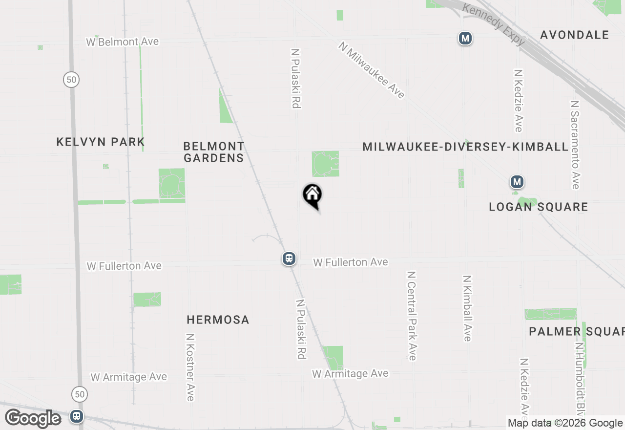 Map of 2542 N Harding Avenue #3R, Chicago, IL 60647