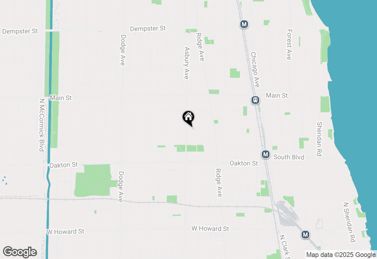 Map of 647 Asbury Avenue, Evanston, IL 60202