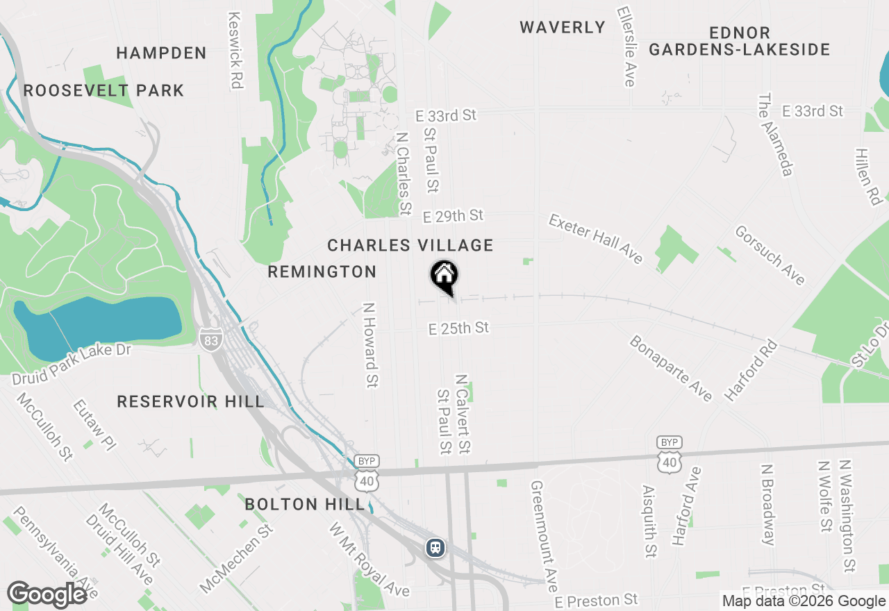 Map of 2541 Saint Paul Street, Baltimore, MD 21218