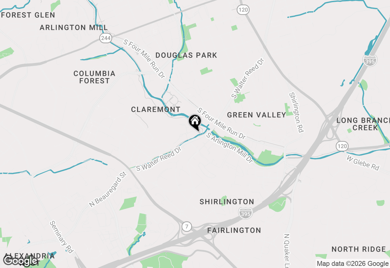 Map of 2406 S Walter Reed Drive #A, Arlington, VA 22206