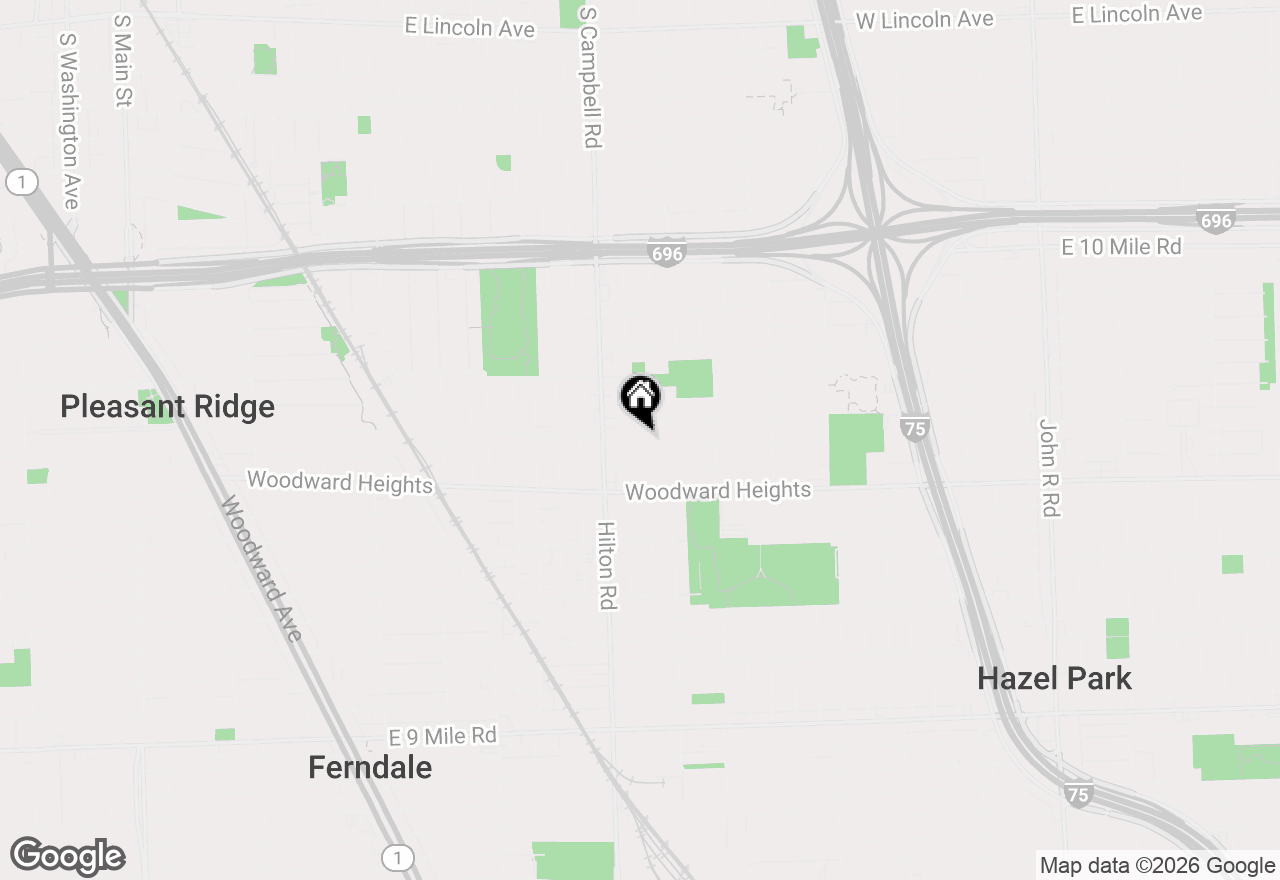 Map of 1561 Moorhouse Street, Ferndale, MI 48220