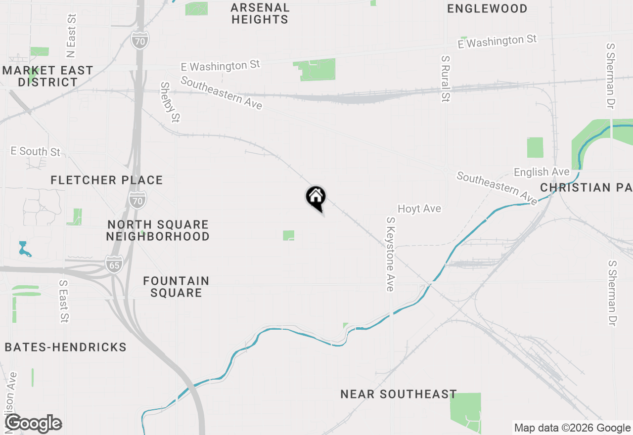 Map of 1917 Hoyt Avenue, Indianapolis, IN 46203