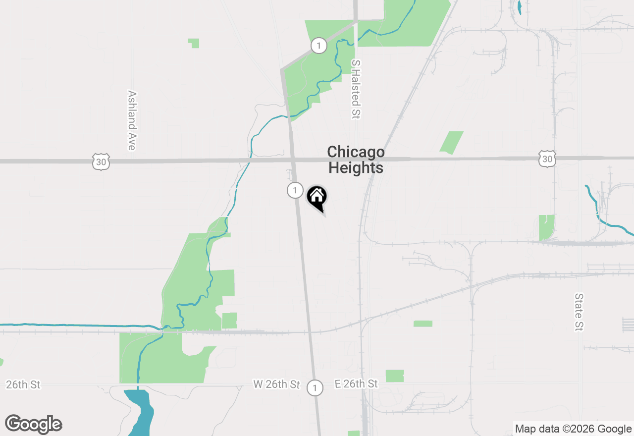 Map of 1601 Oak Street, Chicago Heights, IL 60411