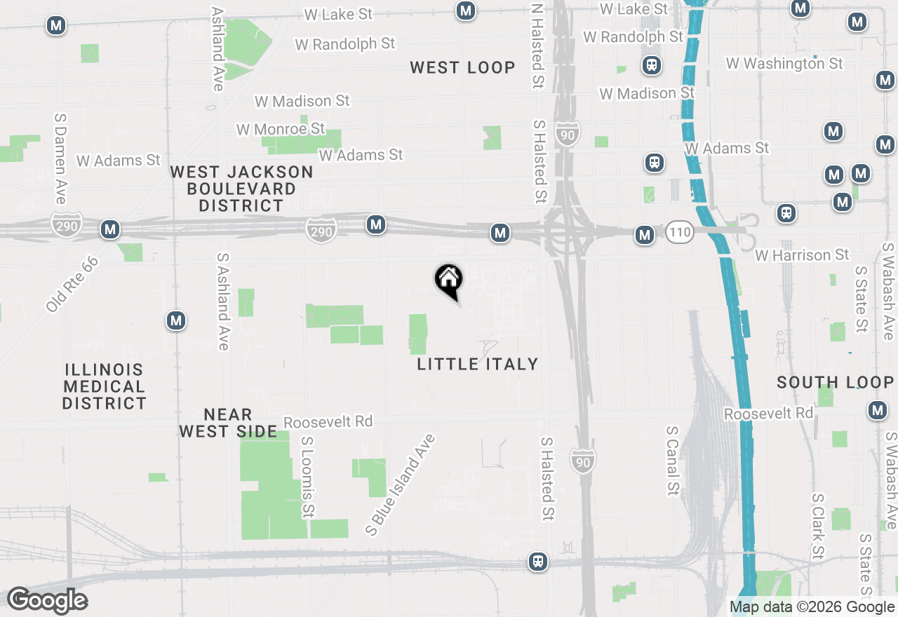 Map of 1040 W Polk Street #2B, Chicago, IL 60607