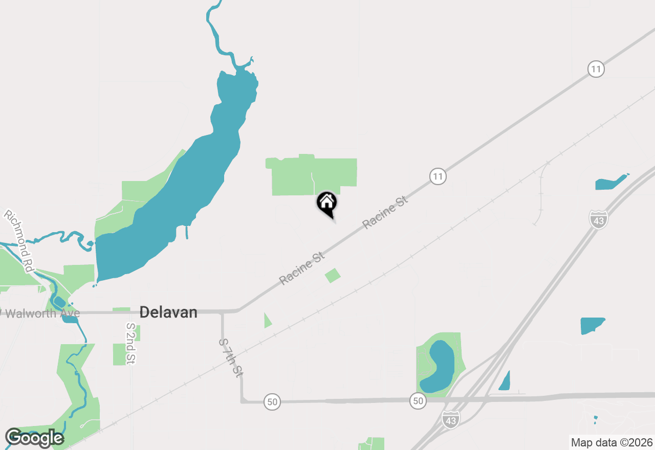 Map of 1205 Barnes St, Delavan, WI 53115