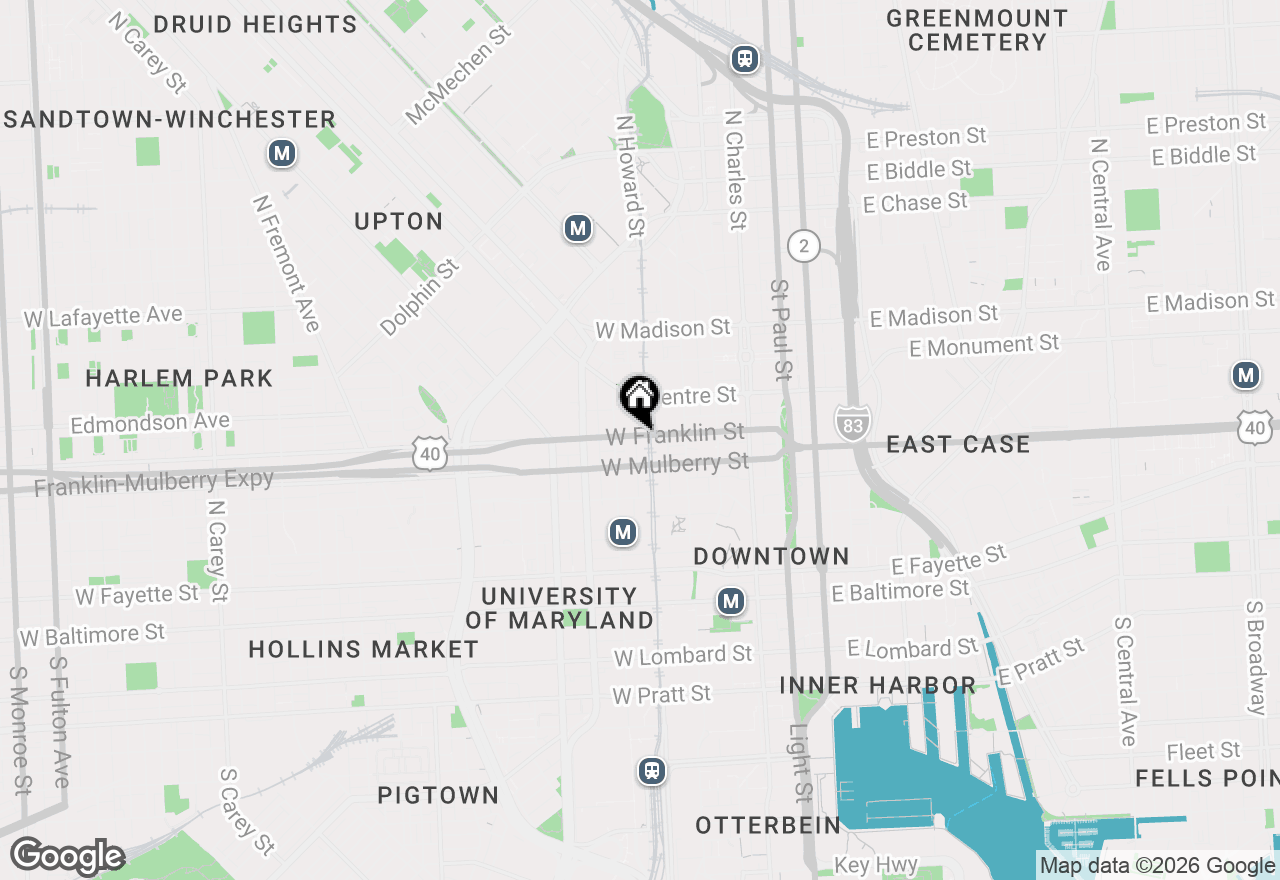 Map of 301 W Franklin Street #209, Baltimore, MD 21201