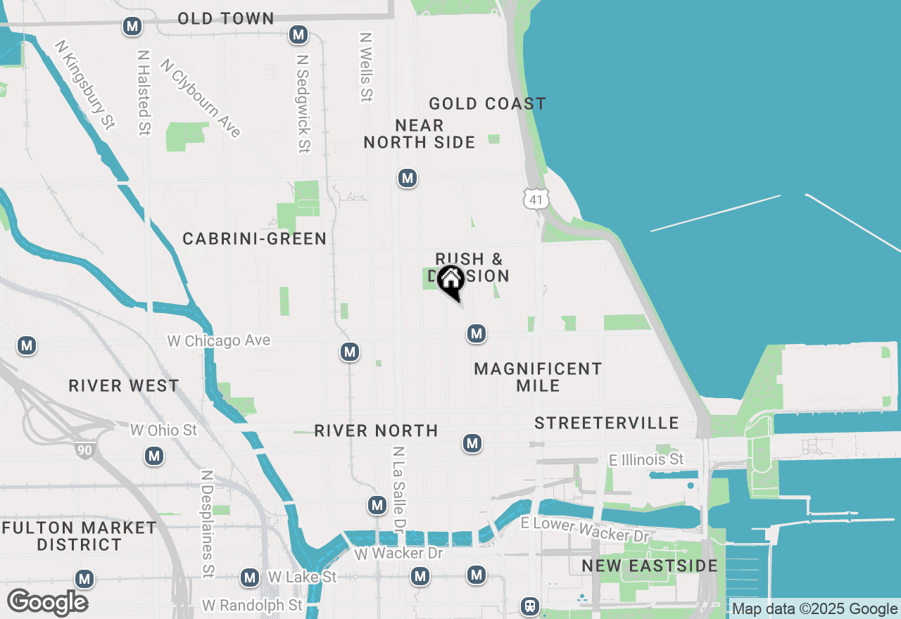 Map of 839 N Dearborn Street #F, Chicago, IL 60610