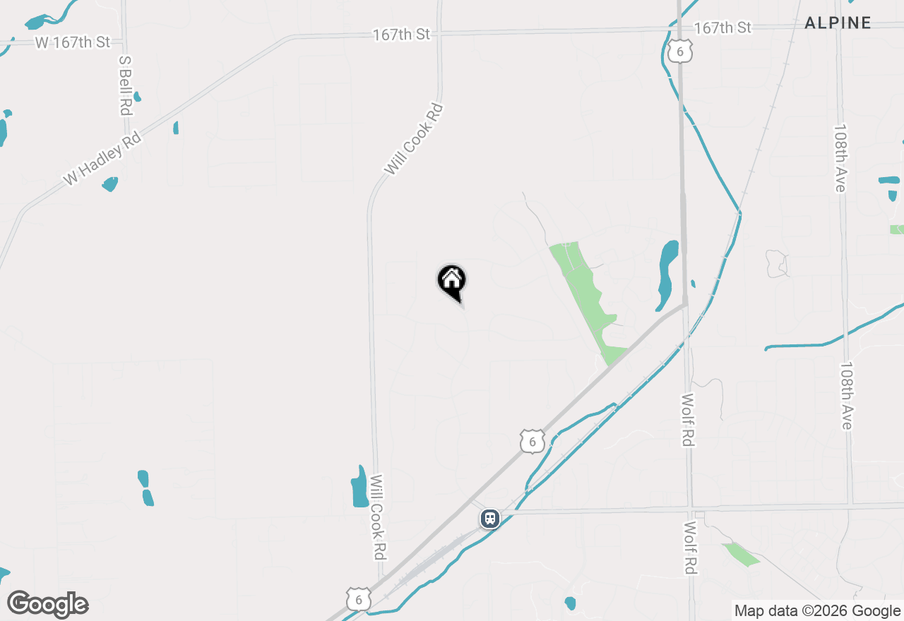 Map of 17362 Brook Hill Drive, Orland Park, IL 60467