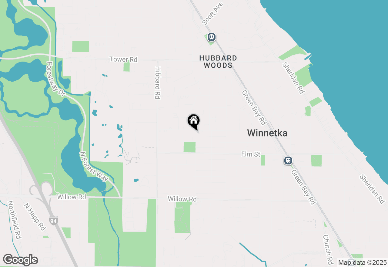 Map of 1124 Pine Street, Winnetka, IL 60093