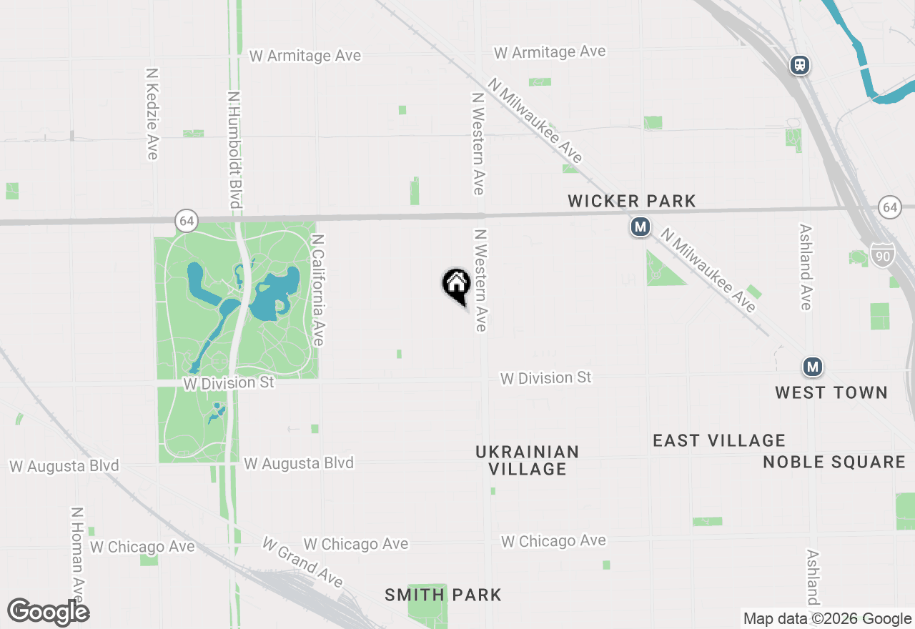 Map of 1336 N Artesian Avenue #2, Chicago, IL 60622