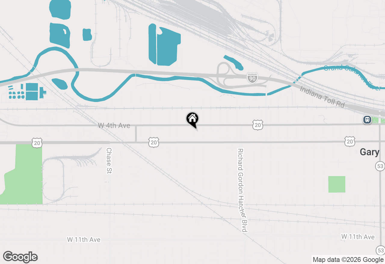 Map of 431 Roosevelt Street, Gary, IN 46404