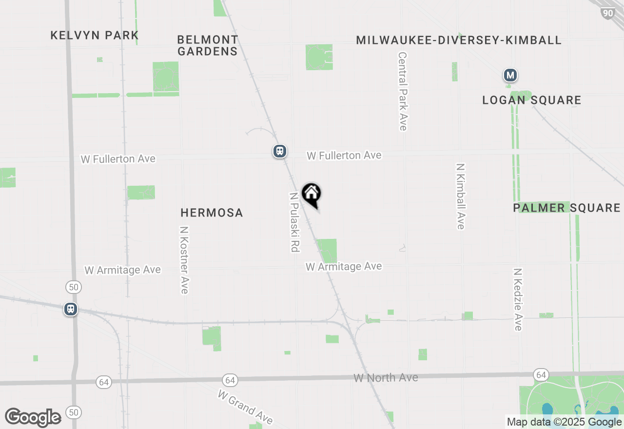 Map of 3923 W Palmer Street #2, Chicago, IL 60647