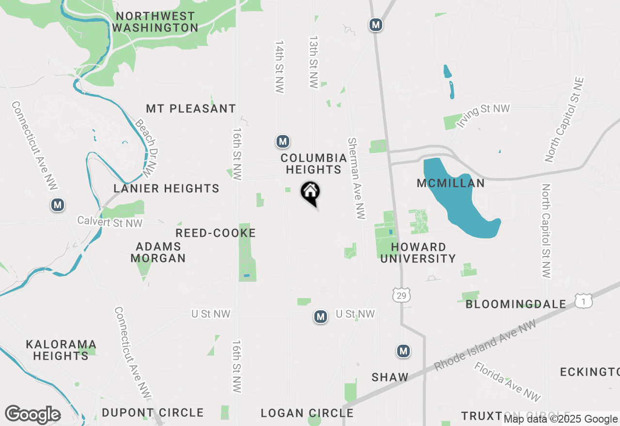 Map of 1303 Euclid Street Nw, Washington, DC 20009