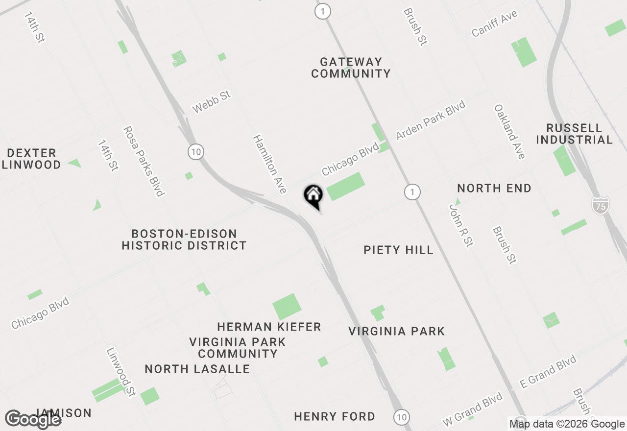 Map of 899 Edison Street, Detroit, MI 48202