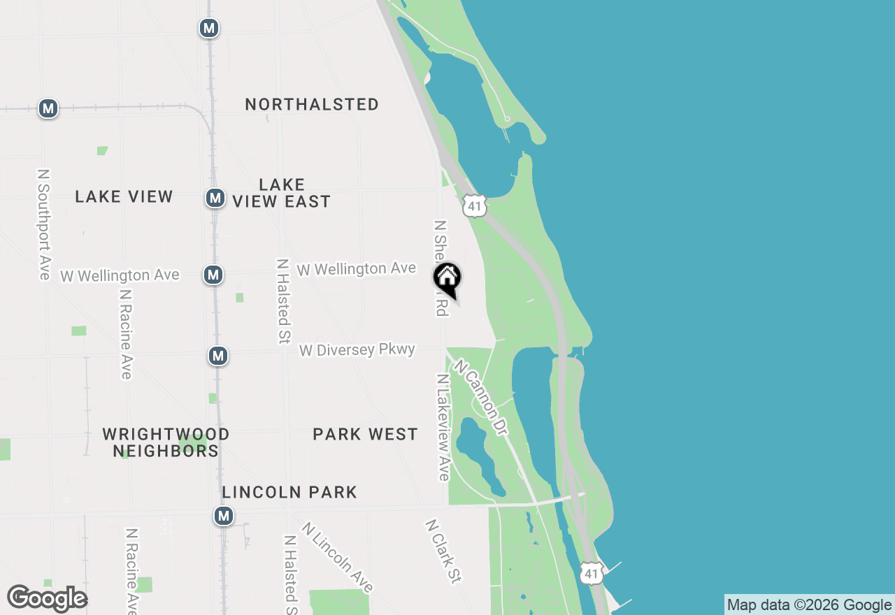 Map of 2909 N Sheridan Road #407, Chicago, IL 60657