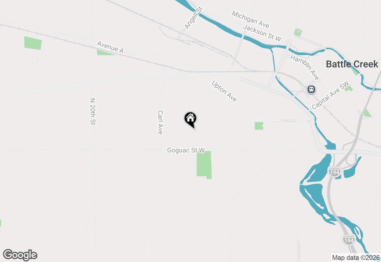 Map of 133 Harris Street, Battle Creek, MI 49037