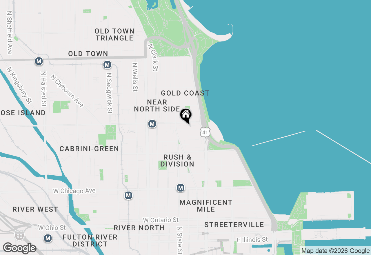 Map of 38 E Elm Street, Chicago, IL 60611