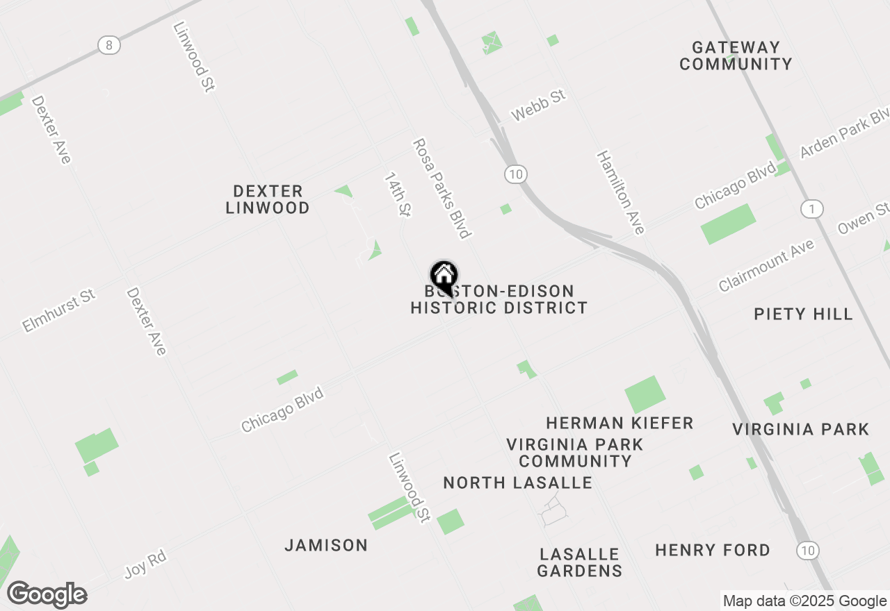 Map of 2067 W Boston Boulevard, Detroit, MI 48206