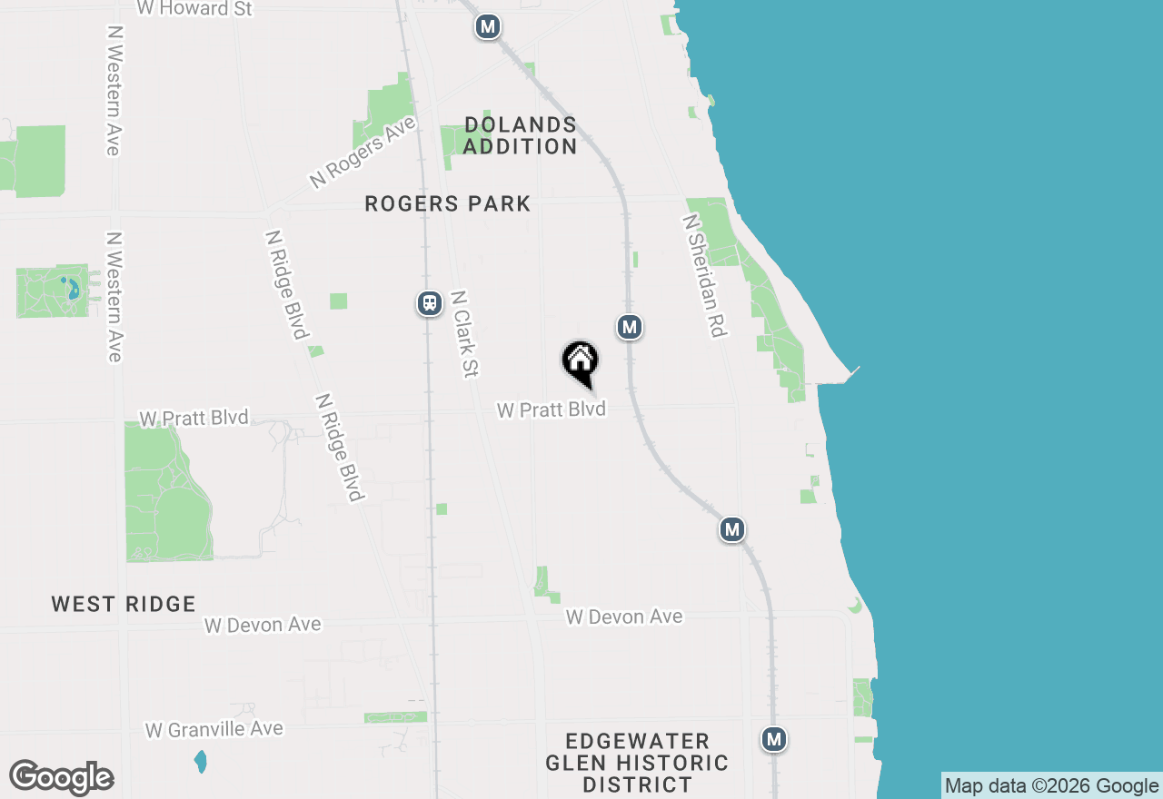 Map of 1508 W Pratt Boulevard #2C, Chicago, IL 60626