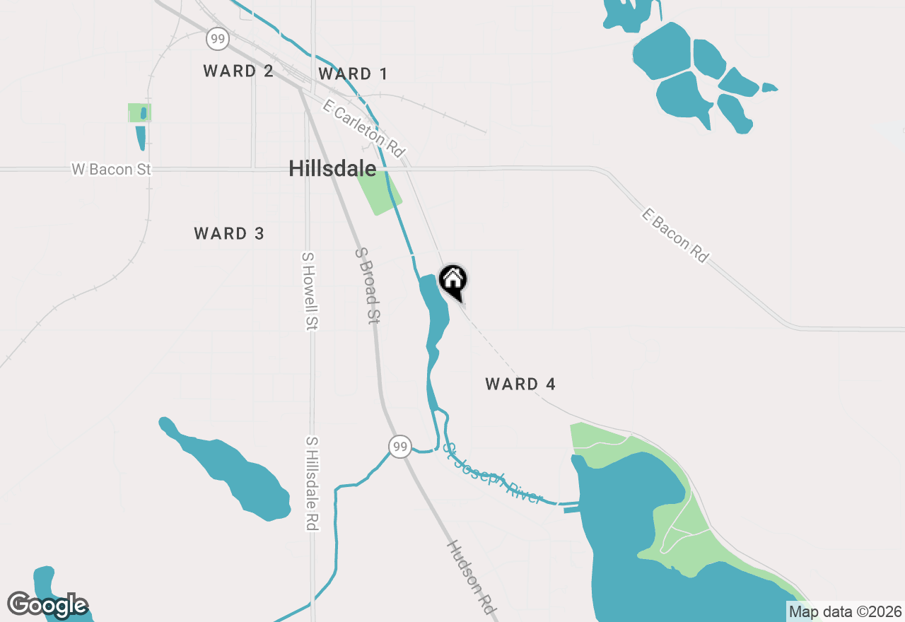 Map of 154 W Saint Joe Street, Hillsdale, MI 49242