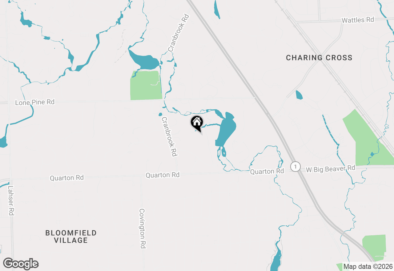 Map of 320 Cranbrook Court, Bloomfield Hills, MI 48304