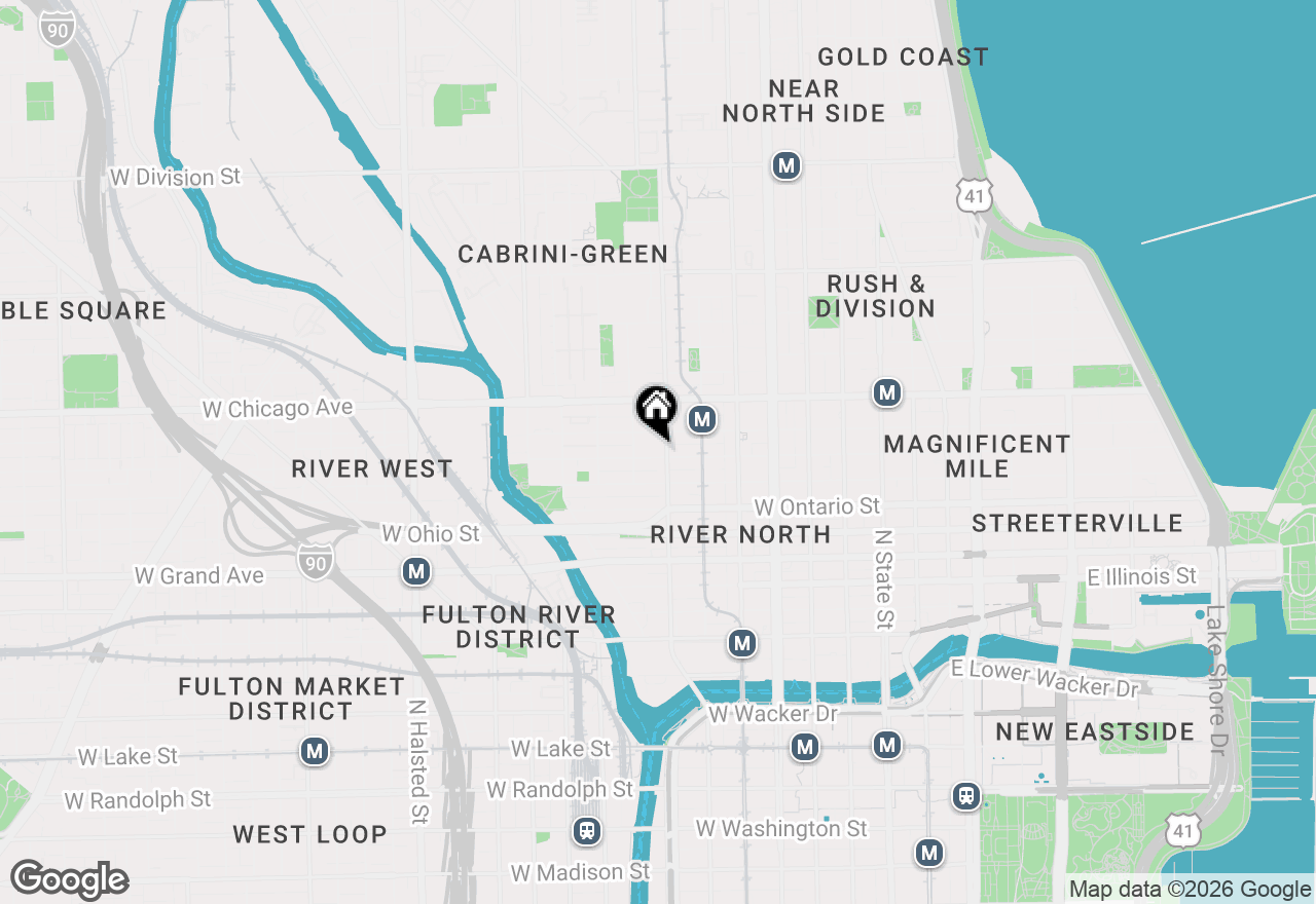 Map of 344 W Huron Street, Chicago, IL 60654