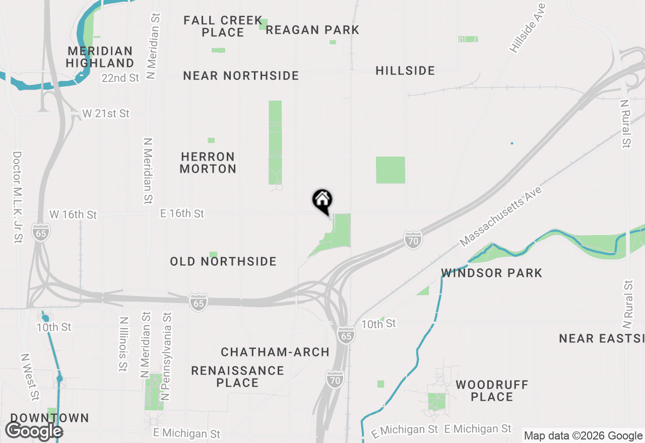 Map of 1544 Bellefontaine Street, Indianapolis, IN 46202