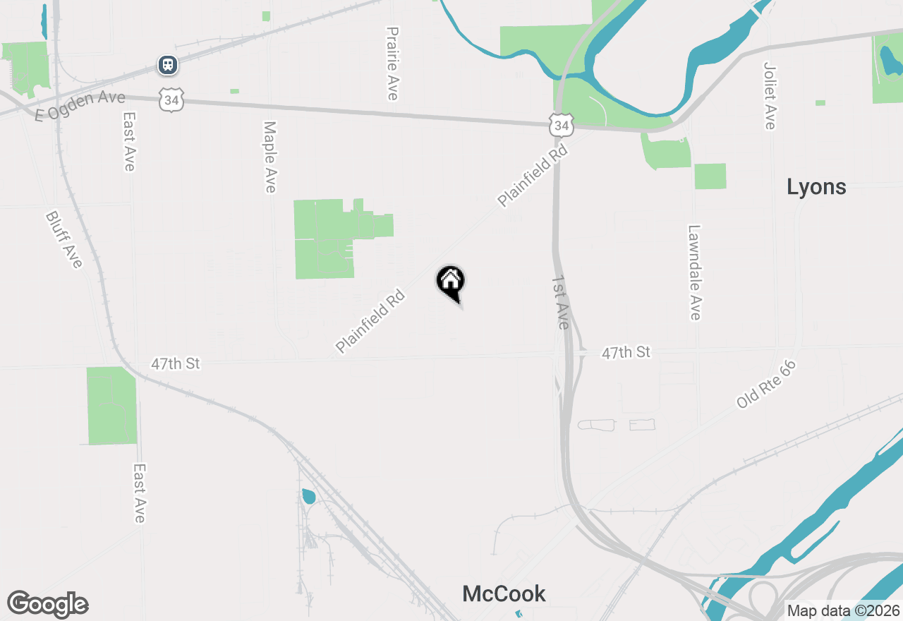 Map of 4636 Custer Avenue, Brookfield, IL 60513