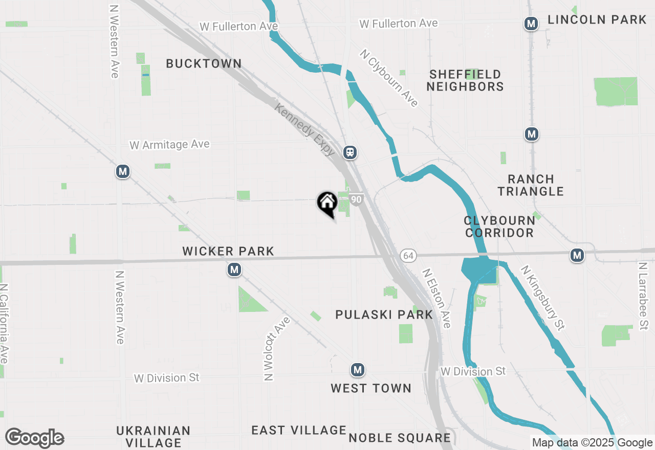 Map of 1707 N Paulina Street #304, Chicago, IL 60622