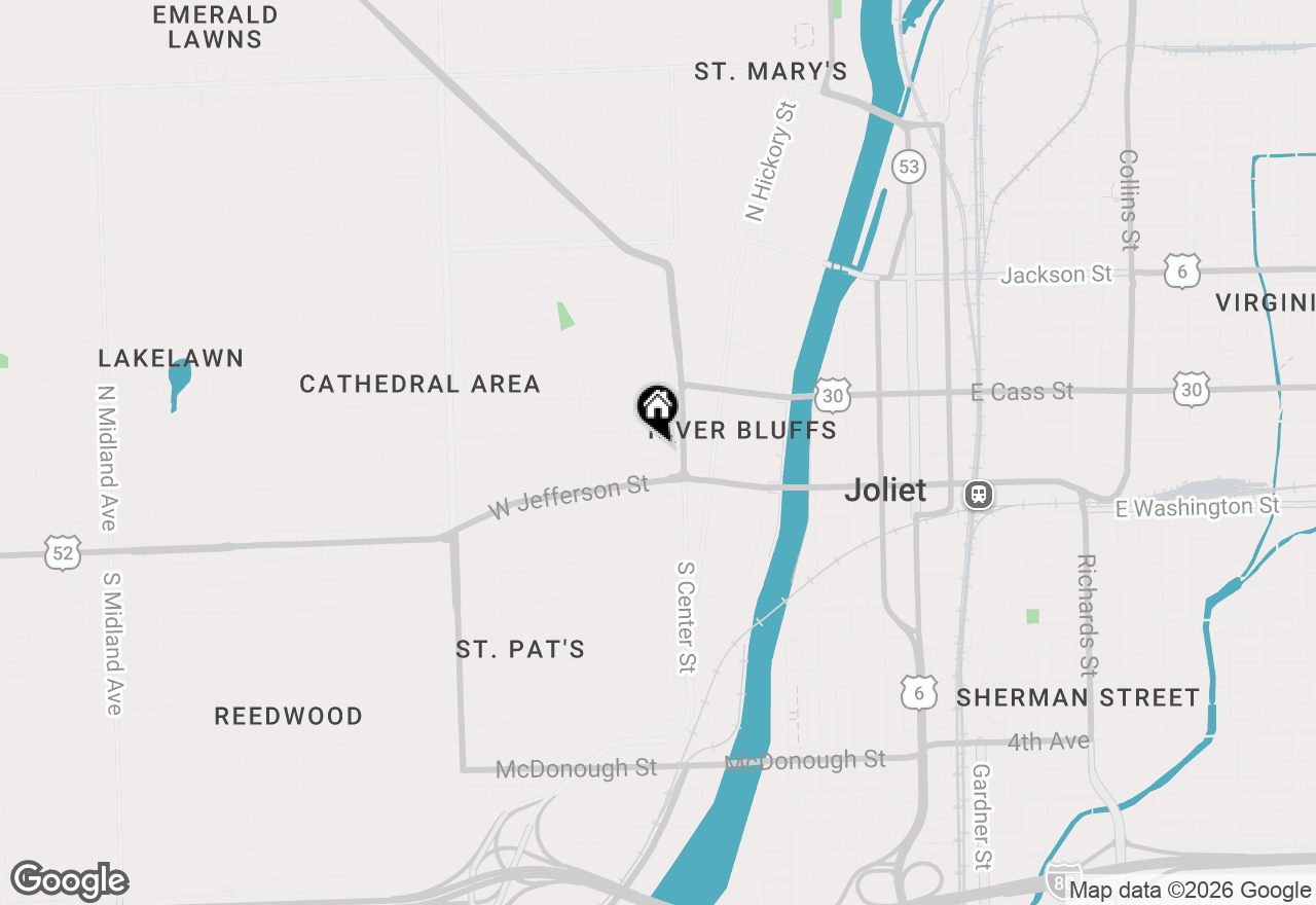 Map of 412 Oneida Street, Joliet, IL 60435