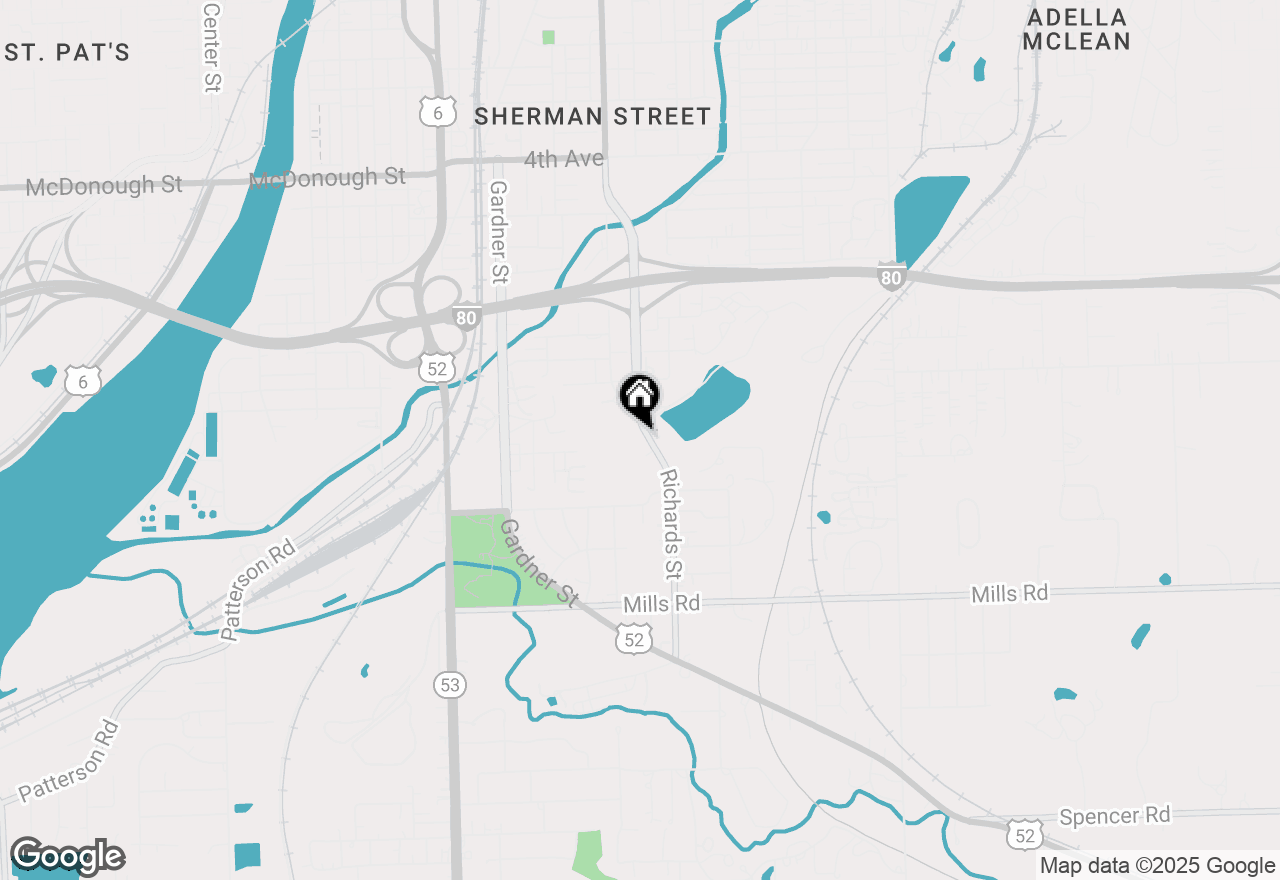 Map of 831 Richards Street, Joliet, IL 60433