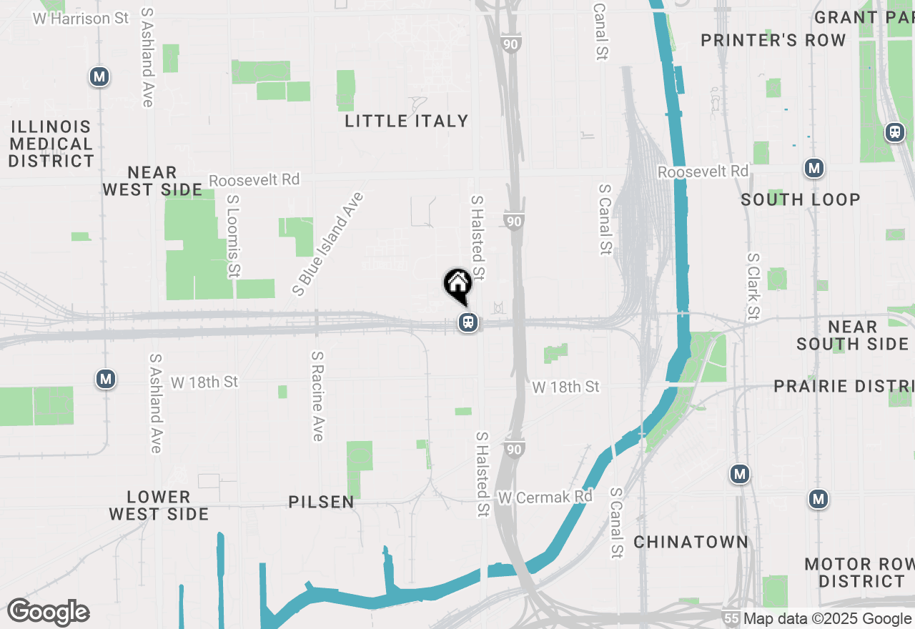 Map of 833 W 15th Place #606W, Chicago, IL 60608