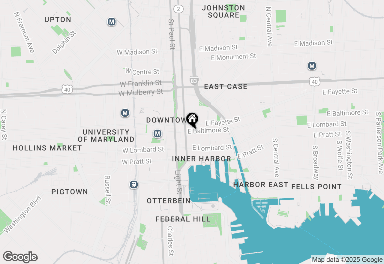 Map of 227 E Baltimore Street, Baltimore, MD 21202