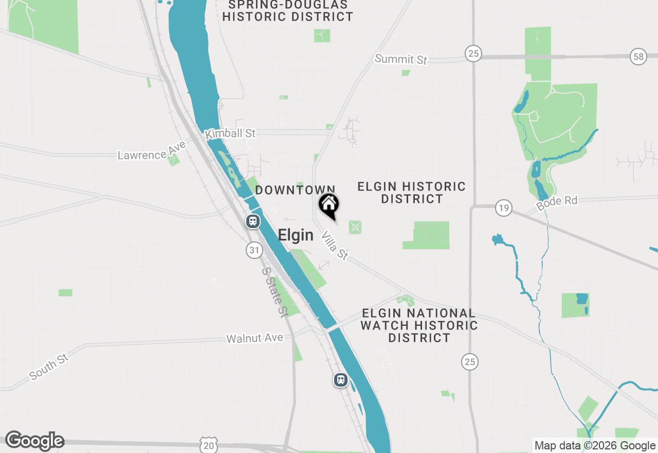Map of 58 S Geneva Street, Elgin, IL 60120