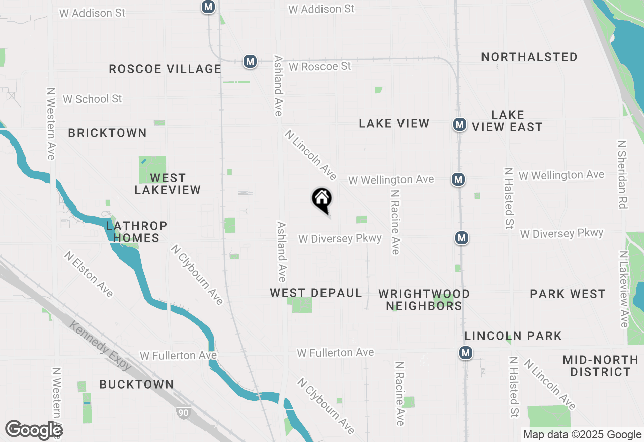 Map of 1436 W Wolfram Street #C, Chicago, IL 60657