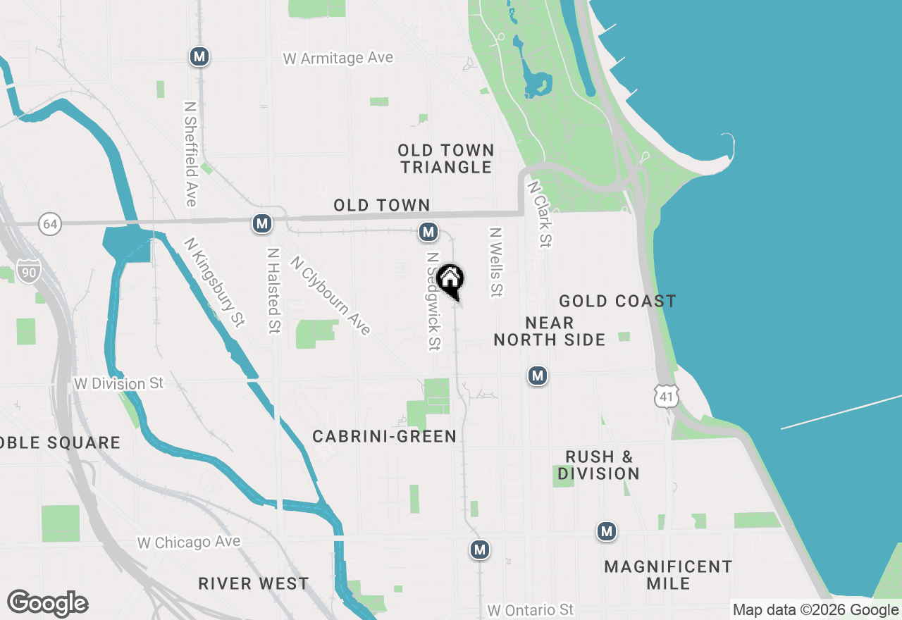 Map of 320 W Evergreen Avenue #2N, Chicago, IL 60610