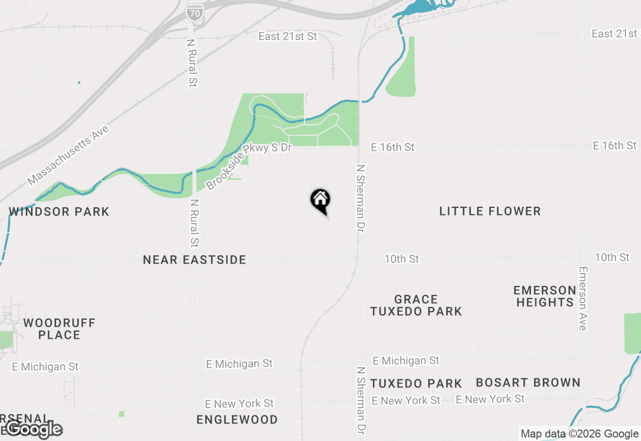 Map of 1211 N Gale Street, Indianapolis, IN 46201