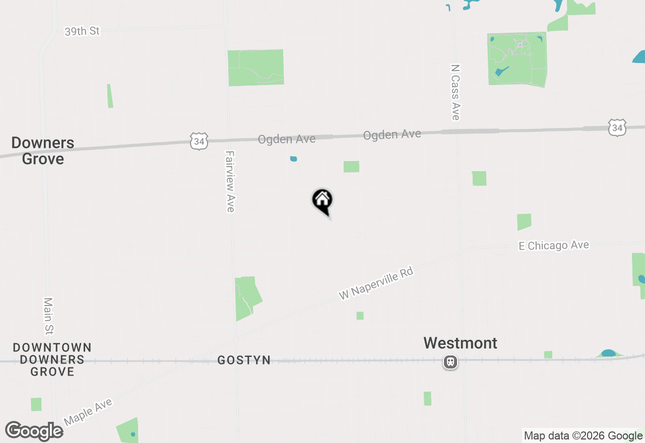Map of 4600 Roslyn Road, Downers Grove, IL 60515