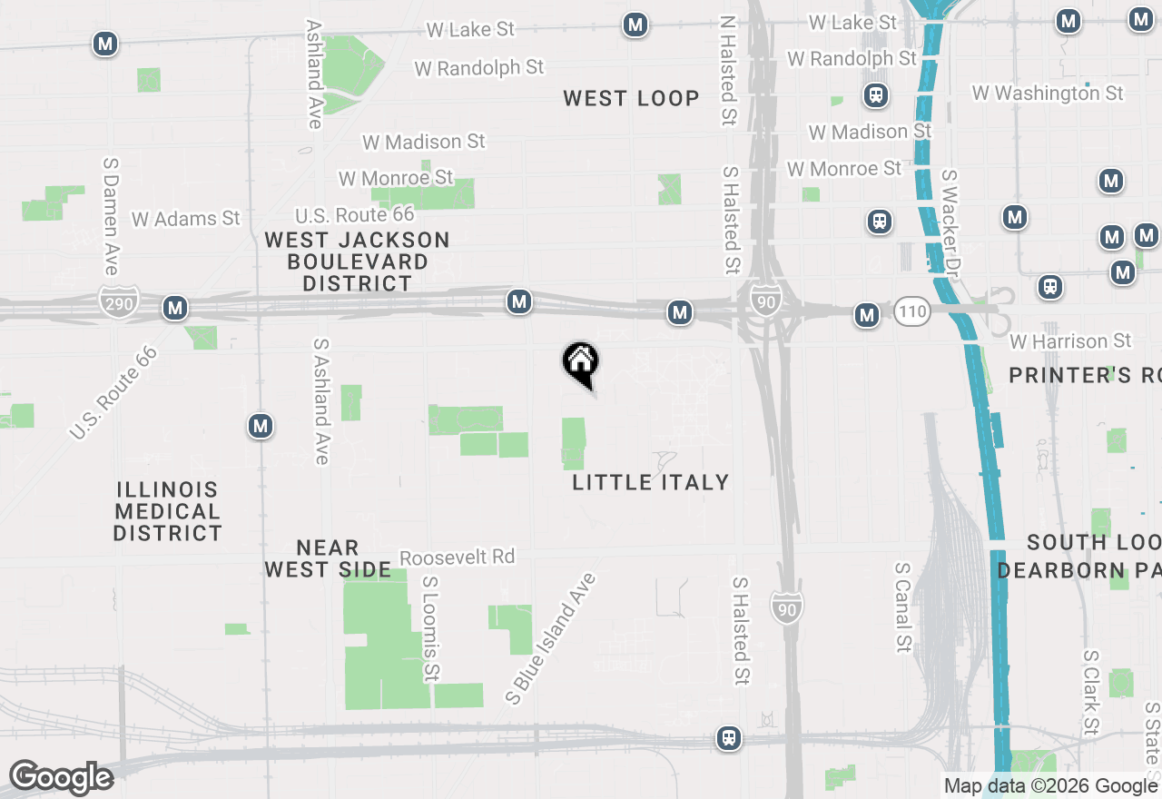 Map of 718 S Aberdeen Street #1R, Chicago, IL 60607