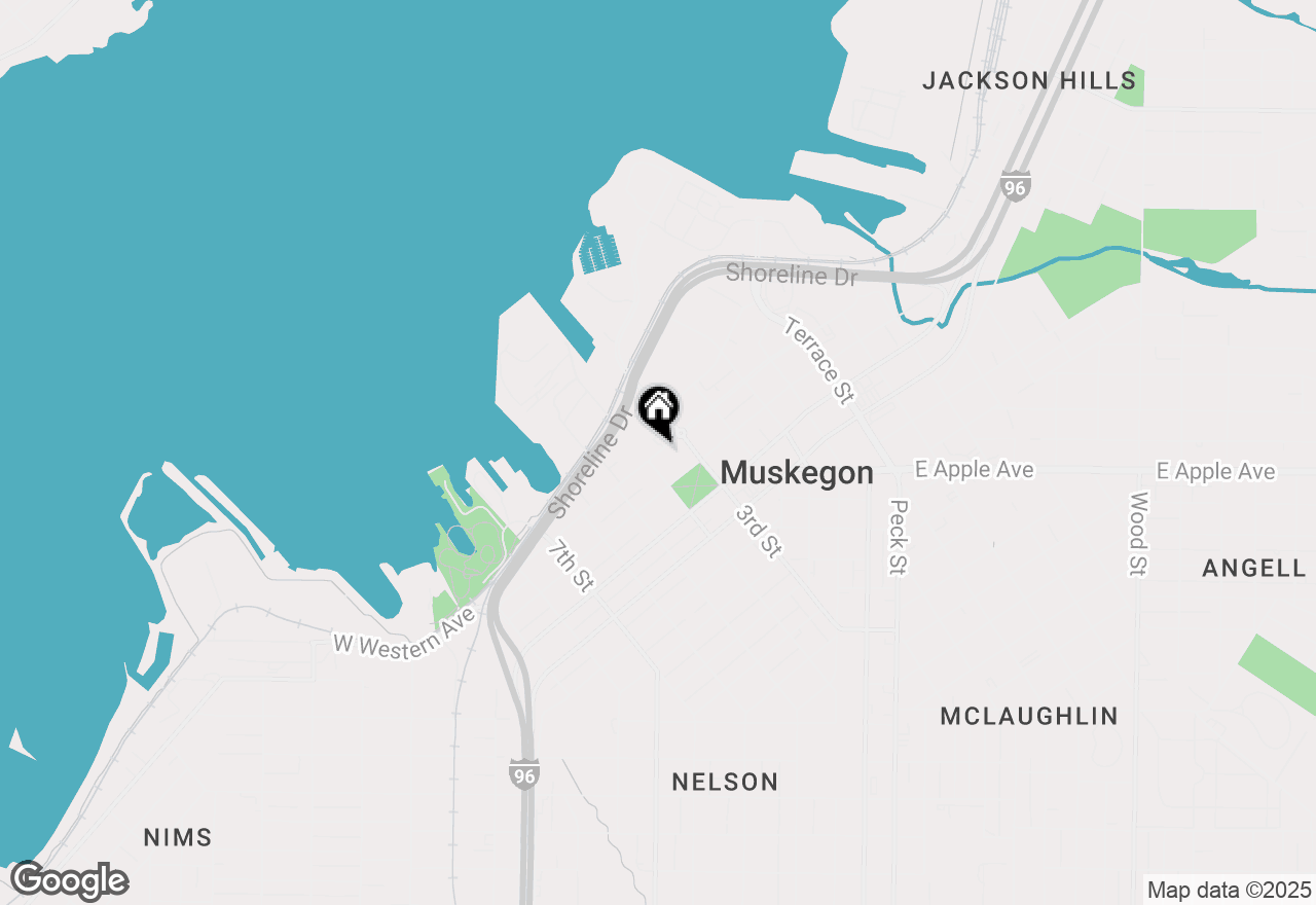 Map of 441 W Western Avenue, Muskegon, MI 49440