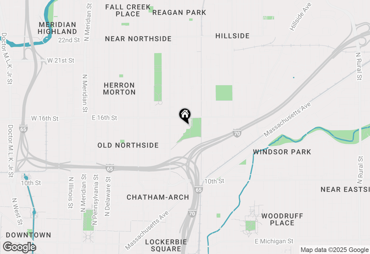 Map of 1524-1526 Bellefontaine Street, Indianapolis, IN 46202