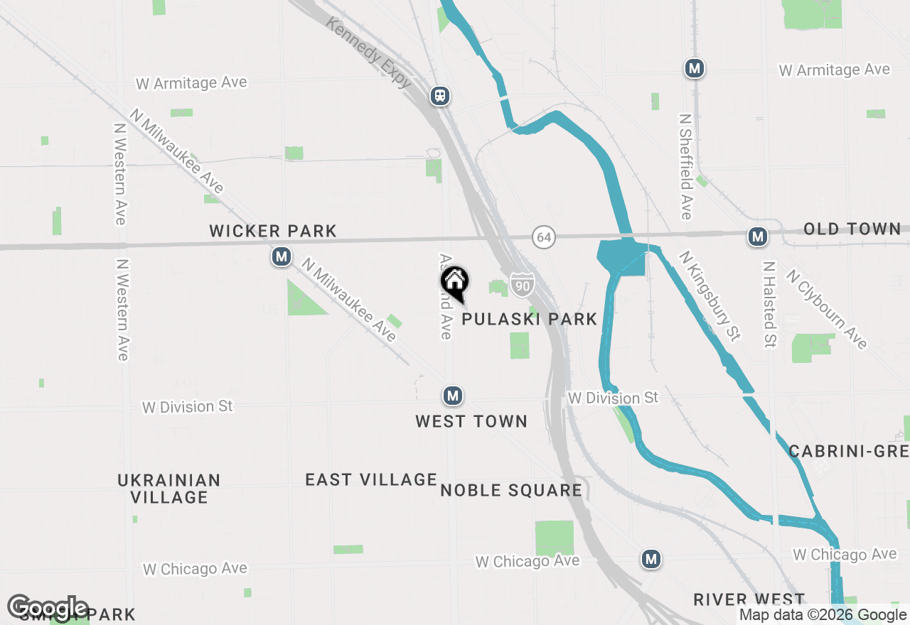 Map of 1409 N Ashland Avenue #3N, Chicago, IL 60622