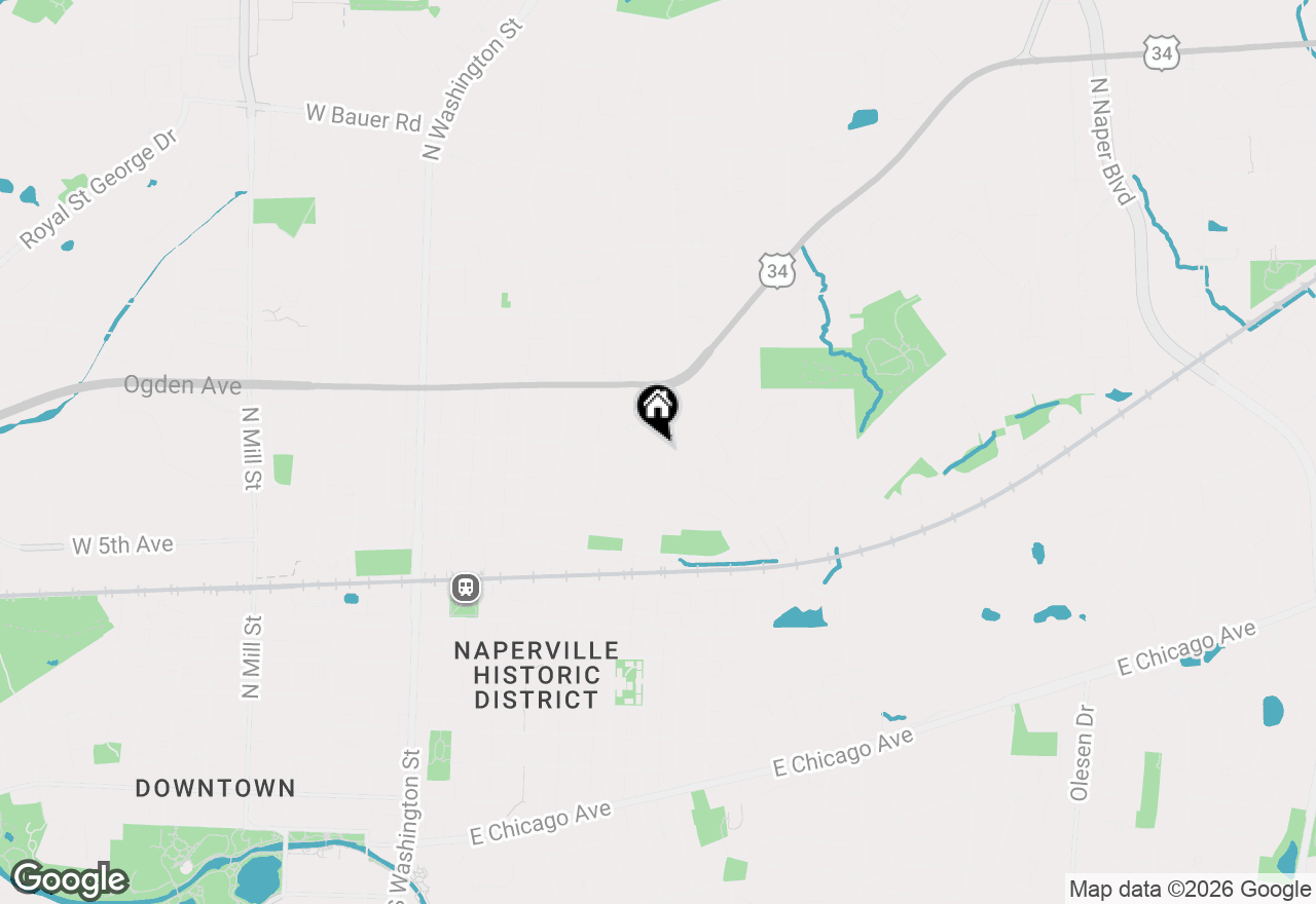 Map of 633 E 8th Avenue, Naperville, IL 60563