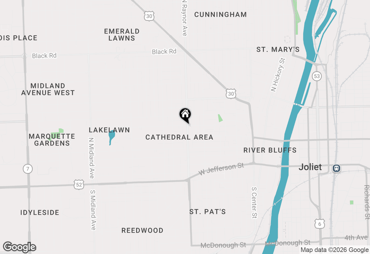 Map of 313 N Raynor Avenue, Joliet, IL 60435