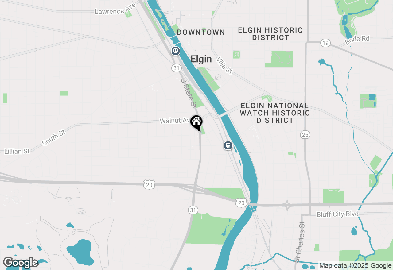 Map of 217 Washburn Street #UPPER, Elgin, IL 60123