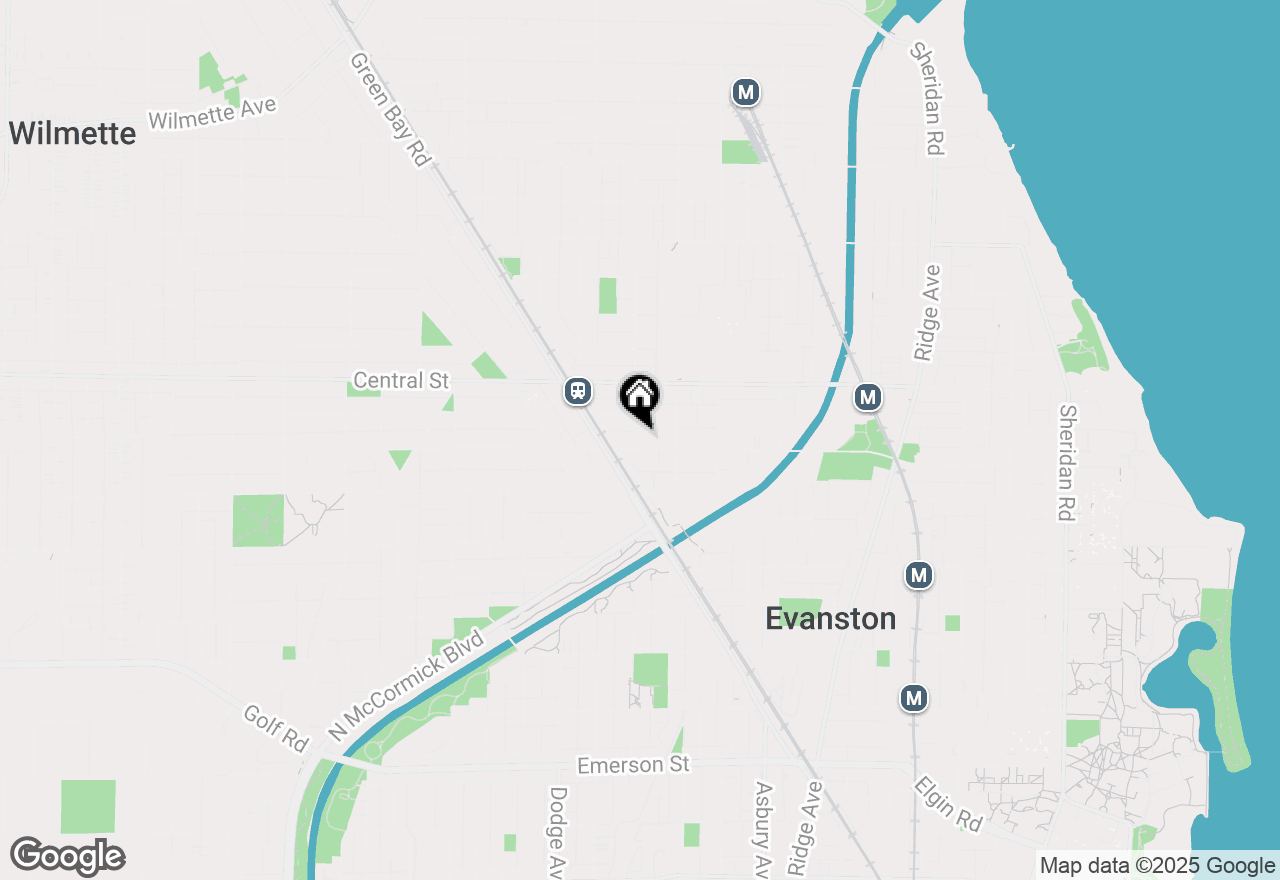 Map of 1633 Lincoln Street, Evanston, IL 60201