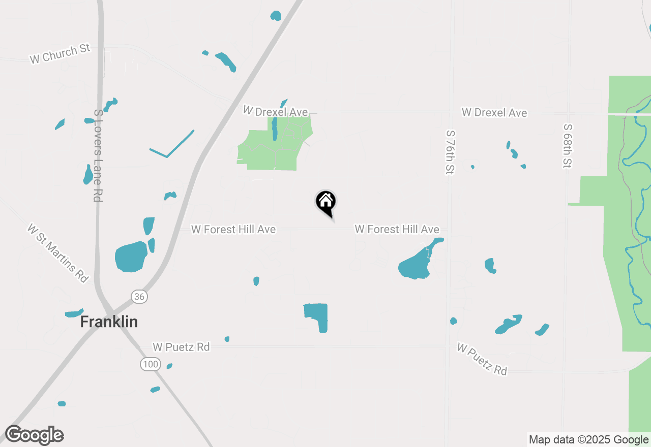 Map of 8416 W Forest Hill Ave, Franklin, WI 53132