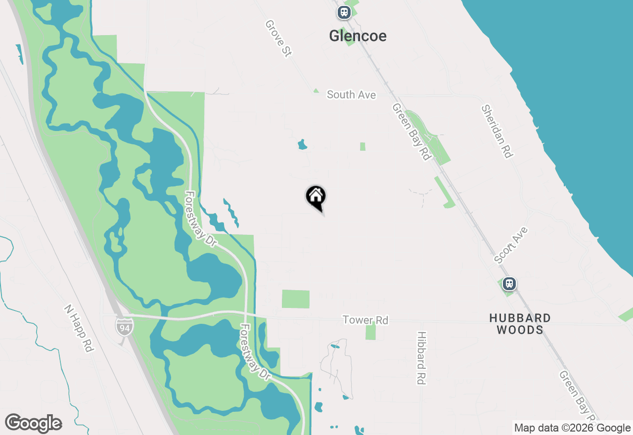 Map of 599 Woodlawn Avenue, Glencoe, IL 60022